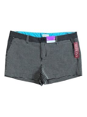 Merona Black & White Grid-Patterned Shorts Chino Size 12 NWT